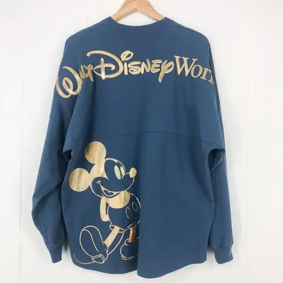 Walt Disney World 50th EARidescent Spirit Jersey Blue Gold Mickey Size Medium - Picture 1 of 16